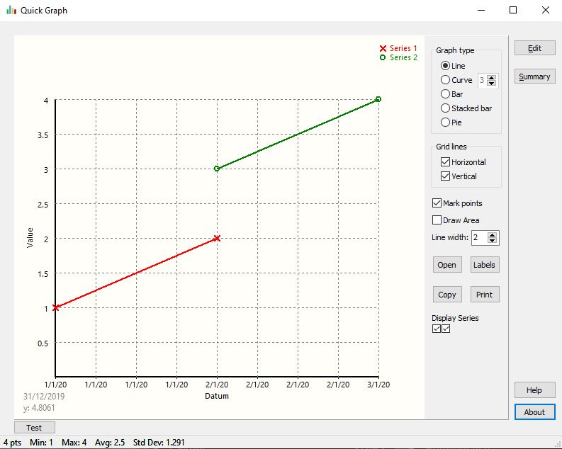 Picture of Quick Graph Main Window