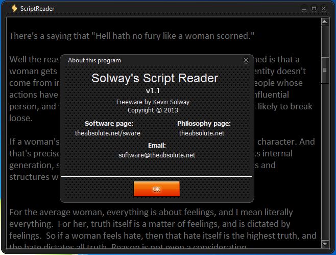Read scripts from your screen without unwante