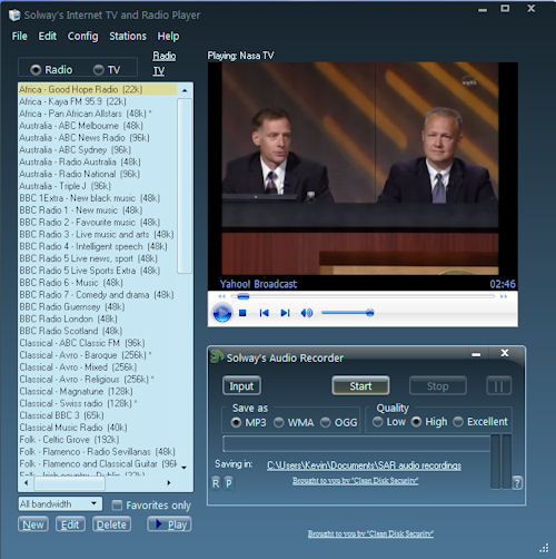 Solway's Internet TV and Radio screen shot