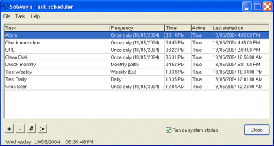 Run programs or open files or tasks to a schedule. quick Screen Shot